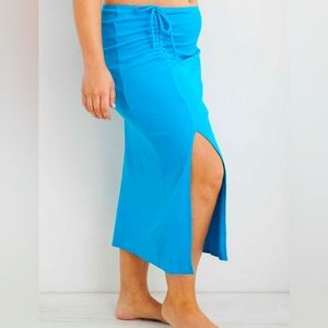 Aerie Beach Ruched Blue Skirt